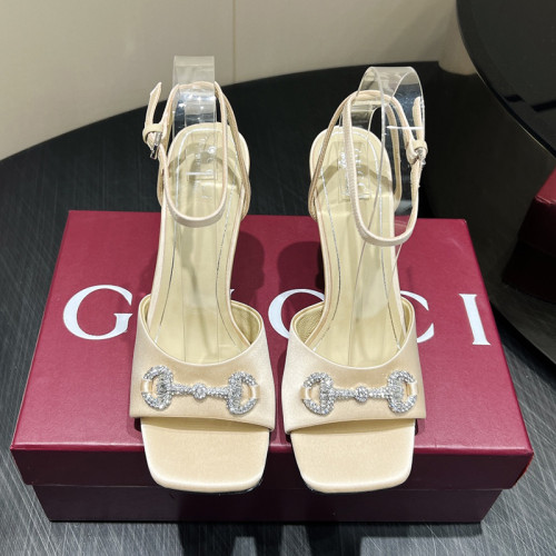 Gucci Womens Shoes Pumps Heels 8cm and 10cm Luxury Brand Women's sandal with crystal Horsebit 834344 FAD88 1046 with Original Box whatsapp【+1-3239614486】