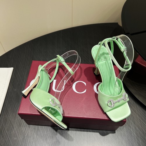 Gucci Womens Shoes Pumps Heels 8cm and 10cm Luxury Brand Women's sandal with crystal Horsebit 834344 FAD88 1046 with Original Box whatsapp【+1-3239614486】