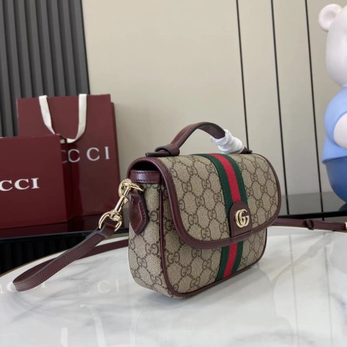 Gucci Womens Bags Shoulder Bag 836843 FAE0J 9789 Luxury Brand Ophidia small top handle bag in Beige Bordeaux GG Canvas 815213 FAD6L 9758 whatsapp 【+1-3239614486】