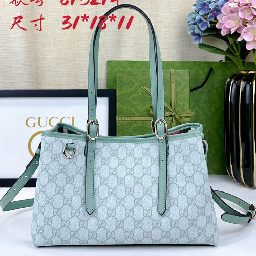 Gucci Womens Bags Shoulder Messenger Bag Luxury Brand GG Emblem small tote bag in beige and dark brown canvas with Original Box 815214 FAD6L 9758