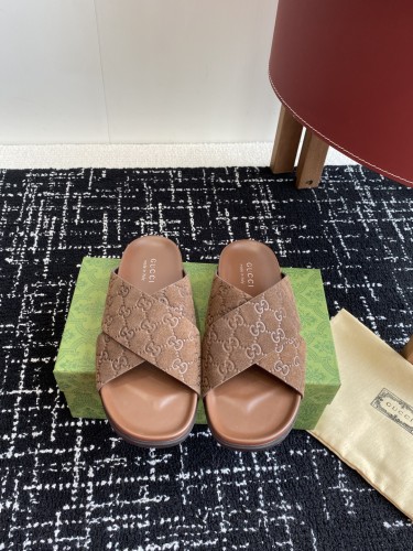Gucci Womens Mens Unisex Shoes Slippers Sandals Luxury Brand Women's Interlocking G slide sandal in leather 782413 AAAZG 1000 with Original Box whatsapp【+1-3239614486】