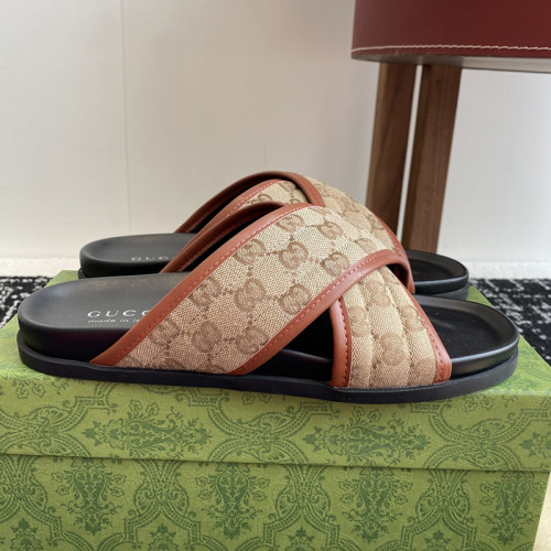 Gucci Womens Mens Unisex Shoes Slippers Sandals Luxury Brand Women's Interlocking G slide sandal in leather 782413 AAAZG 1000 with Original Box whatsapp【+1-3239614486】