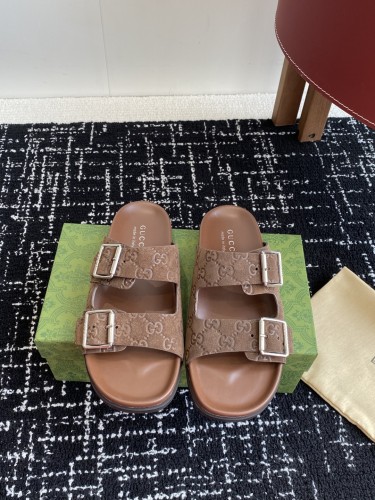 Gucci Womens Mens Unisex Shoes Slippers Sandals Luxury Brand Women's Interlocking G slide sandal in leather 782413 AAAZG 1000 with Original Box whatsapp【+1-3239614486】