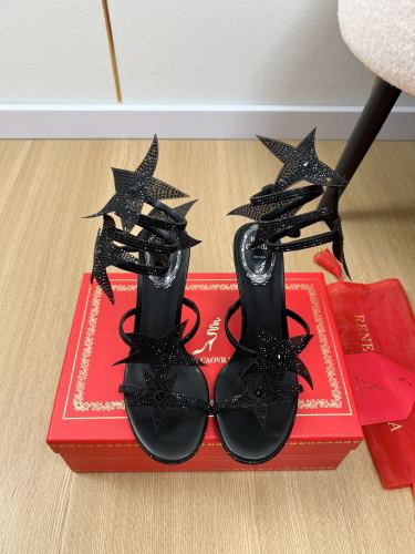 Rene Caovilla Womens Shoes Sandals Luxury Brand CLEO SANDAL 9cm Heel with Original Box Whatsapp【+1-3239614486】