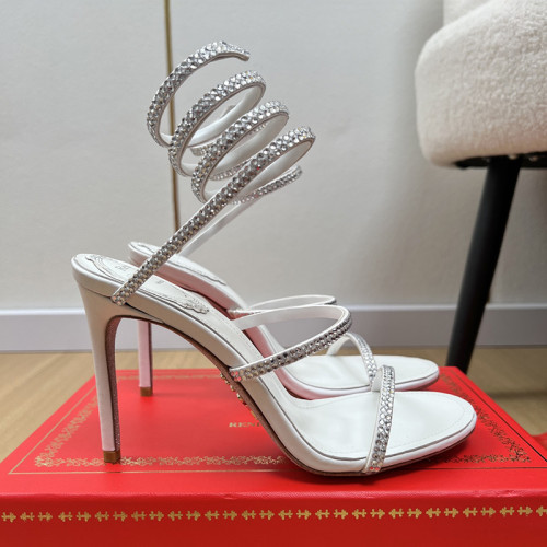 Rene Caovilla Womens Shoes Sandals Luxury Brand CLEO SANDAL 9cm Heel with Original Box Whatsapp【+1-3239614486】