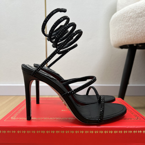 Rene Caovilla Womens Shoes Sandals Luxury Brand CLEO SANDAL 9cm Heel with Original Box Whatsapp【+1-3239614486】