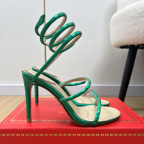 Rene Caovilla Womens Shoes Sandals Luxury Brand CLEO SANDAL 9cm Heel with Original Box Whatsapp【+1-3239614486】