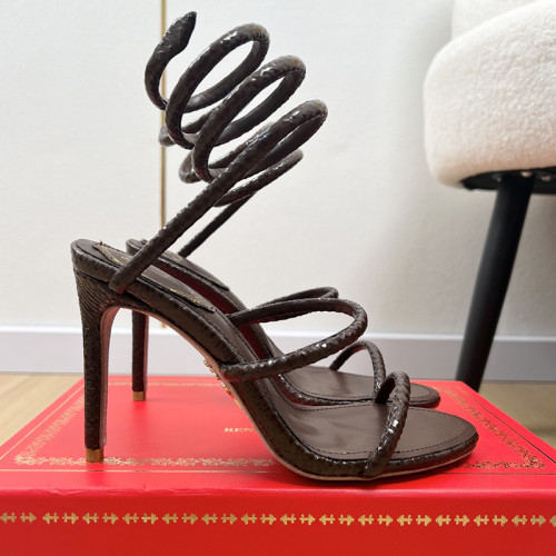 Rene Caovilla Womens Shoes Sandals Luxury Brand CLEO SANDAL 9cm Heel with Original Box Whatsapp【+1-3239614486】