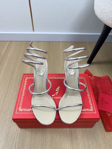 Rene Caovilla Womens Shoes Sandals Luxury Brand CLEO SANDAL 9cm Heel with Original Box Whatsapp【+1-3239614486】