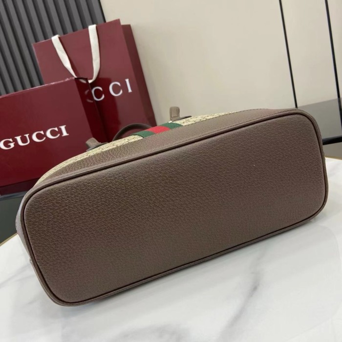 Gucci Womens Bags Shoulder Bag Luxury Brand Ophidia medium tote bag in beige and brown GG fabric 836849 FAE0J 9789 whatsapp 【+1-3239614486】