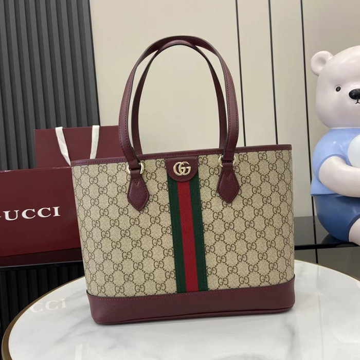 Gucci Womens Bags Shoulder Bag Luxury Brand Ophidia medium tote bag in beige and brown GG fabric 836849 FAE0J 9789 whatsapp 【+1-3239614486】