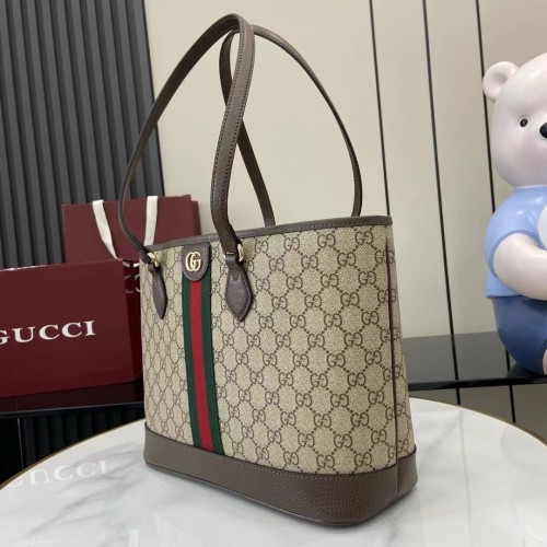 Gucci Womens Bags Shoulder Bag Luxury Brand Ophidia medium tote bag in beige and brown GG fabric 836849 FAE0J 9789 whatsapp 【+1-3239614486】
