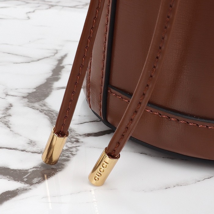 Gucci Womens Bags Shoulder Bag Luxury Brand Gucci Ophidia mini bucket bag in brown leather 760201 AACP4 2342 whatsapp 【+1-3239614486】