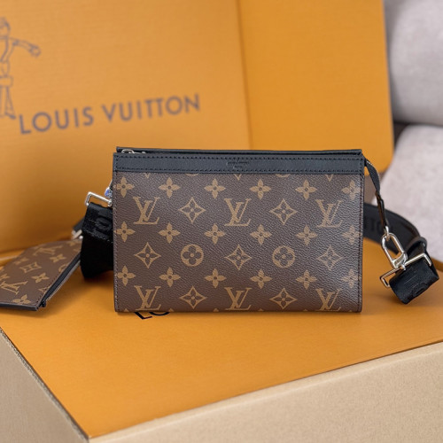 Louis Vuitton Womens Shoulder Bags Luxury Brand M81124 Gaston Wearable Wallet Monogram Eclipse with Original Box whatsapp 【+1-3239614486】