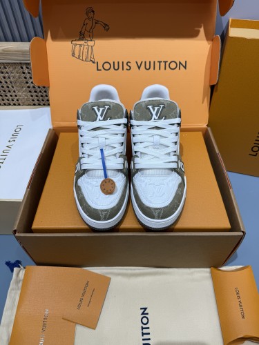 Louis Vuitton Mens Shoes Fashion Sneakers Design Luxury Brand LV TRAINER Skate SNEAKER Mix of materials with Original Box 1ABLXH Whatsapp 【+1-3239614486】