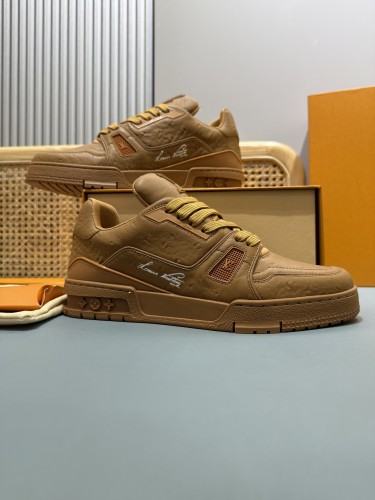 Louis Vuitton Mens Shoes Fashion Sneakers Design Luxury Brand LV TRAINER Skate SNEAKER Mix of materials with Original Box 1ABLXH Whatsapp 【+1-3239614486】