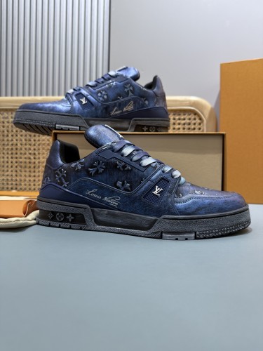 Louis Vuitton Mens Shoes Fashion Sneakers Design Luxury Brand LV TRAINER Skate SNEAKER Mix of materials with Original Box 1ABLXH Whatsapp 【+1-3239614486】