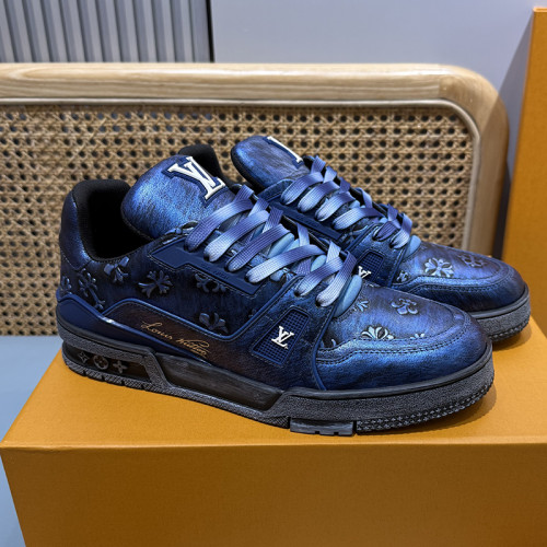 Louis Vuitton Mens Shoes Fashion Sneakers Design Luxury Brand LV TRAINER Skate SNEAKER Mix of materials with Original Box 1ABLXH Whatsapp 【+1-3239614486】