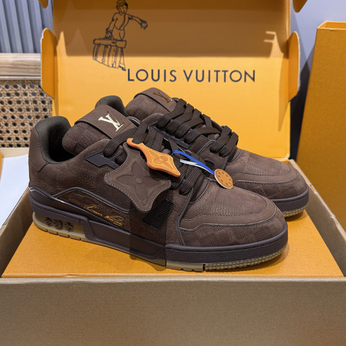 Louis Vuitton Mens Shoes Fashion Sneakers Design Luxury Brand LV TRAINER Skate SNEAKER Mix of materials with Original Box 1ABLXH Whatsapp 【+1-3239614486】