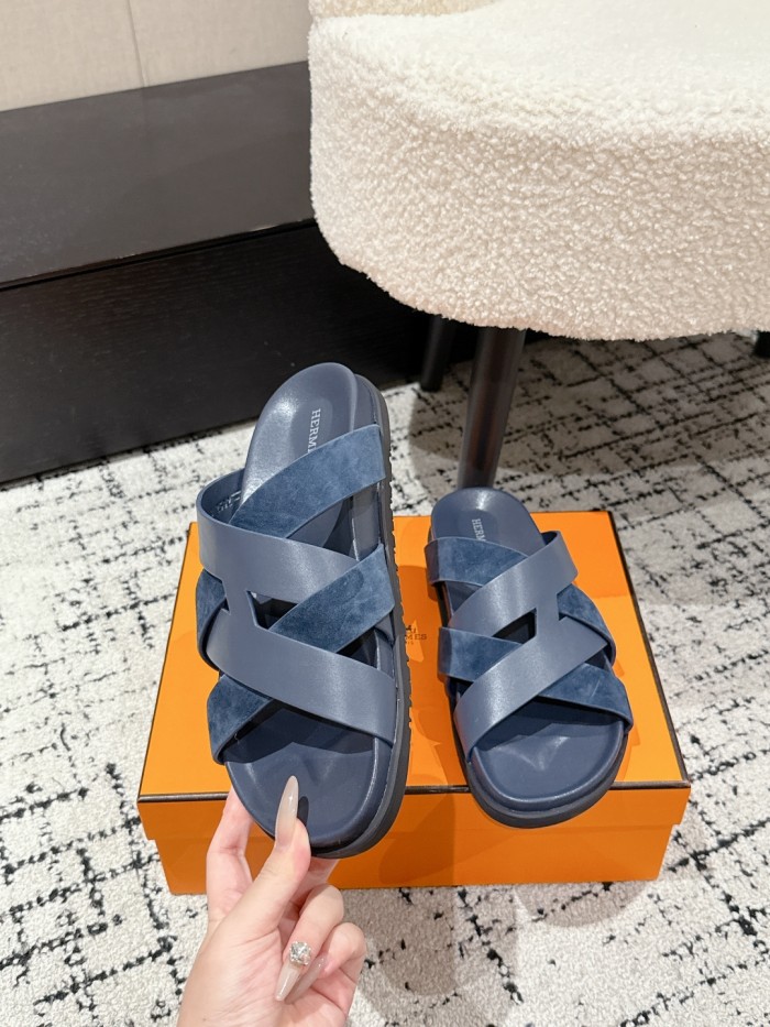 Hermes Mens Shoes Slippers Sandals Casual Fashion Sandals Luxury Brand Kazimir Sandal with Original Box Whatsapp【+1-3239614486】