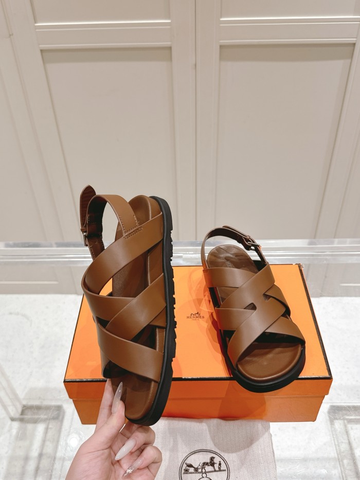 Hermes Mens Shoes Slippers Sandals Casual Fashion Sandals Luxury Brand Kazimir Sandal with Original Box Whatsapp【+1-3239614486】