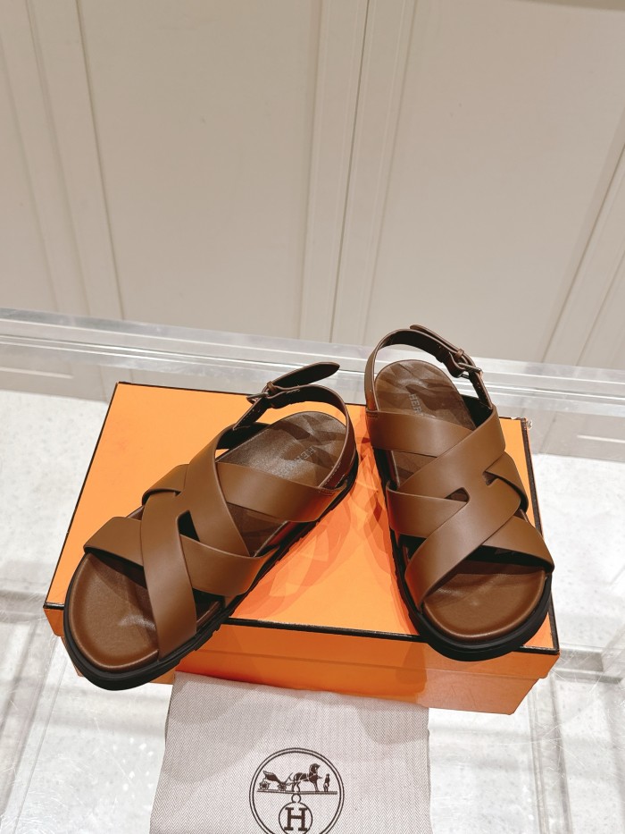 Hermes Mens Shoes Slippers Sandals Casual Fashion Sandals Luxury Brand Kazimir Sandal with Original Box Whatsapp【+1-3239614486】