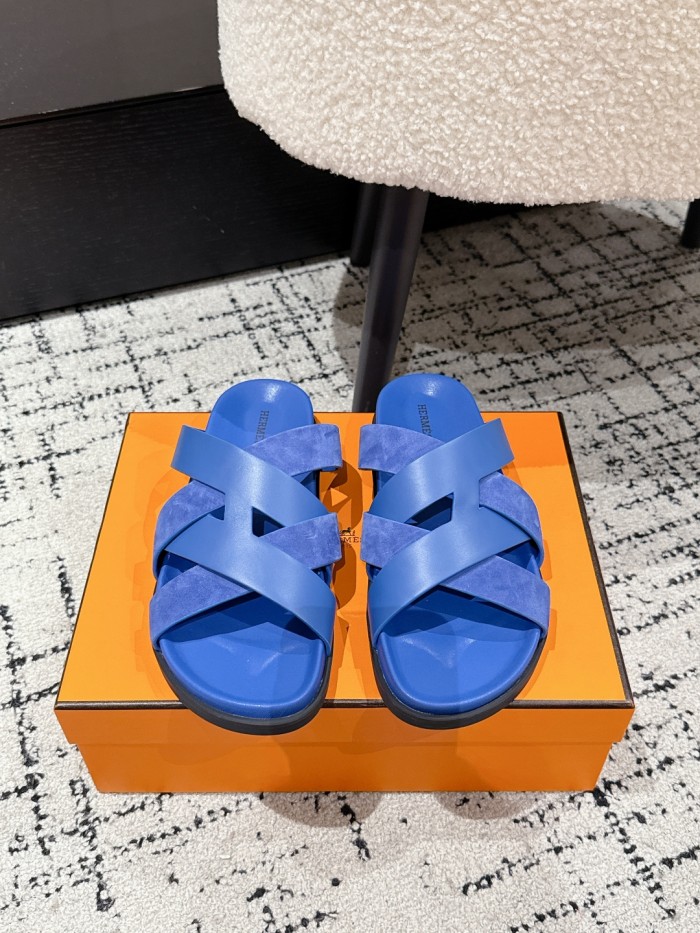 Hermes Mens Shoes Slippers Sandals Casual Fashion Sandals Luxury Brand Kazimir Sandal with Original Box Whatsapp【+1-3239614486】