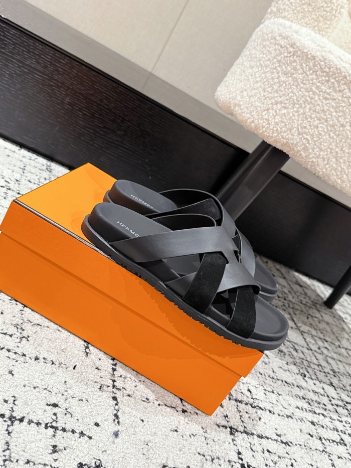 Hermes Mens Shoes Slippers Sandals Casual Fashion Sandals Luxury Brand Kazimir Sandal with Original Box Whatsapp【+1-3239614486】