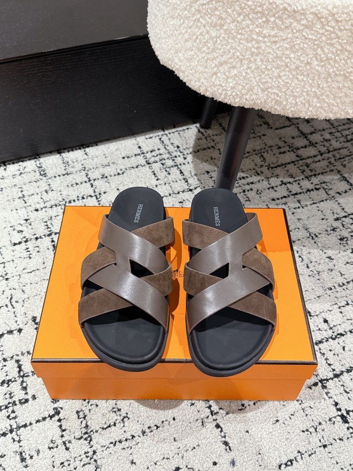 Hermes Mens Shoes Slippers Sandals Casual Fashion Sandals Luxury Brand Kazimir Sandal with Original Box Whatsapp【+1-3239614486】