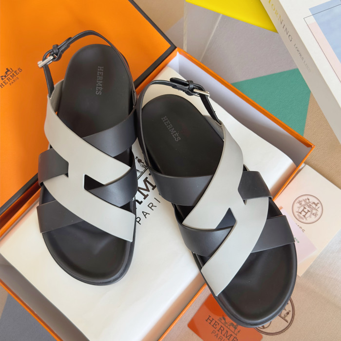 Hermes Mens Shoes Slippers Sandals Casual Fashion Sandals Luxury Brand Kazimir Sandal with Original Box Whatsapp【+1-3239614486】