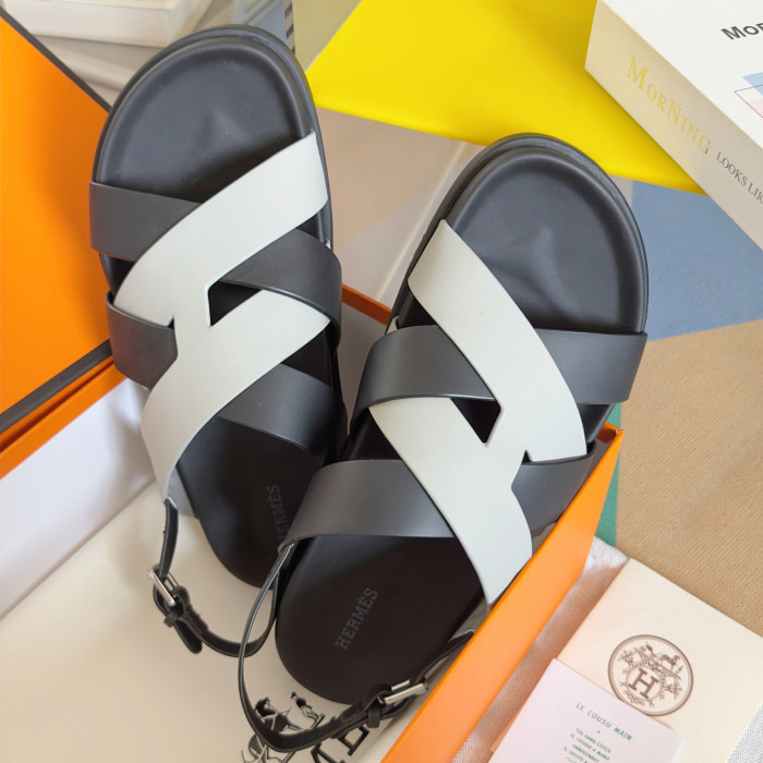 Hermes Mens Shoes Slippers Sandals Casual Fashion Sandals Luxury Brand Kazimir Sandal with Original Box Whatsapp【+1-3239614486】