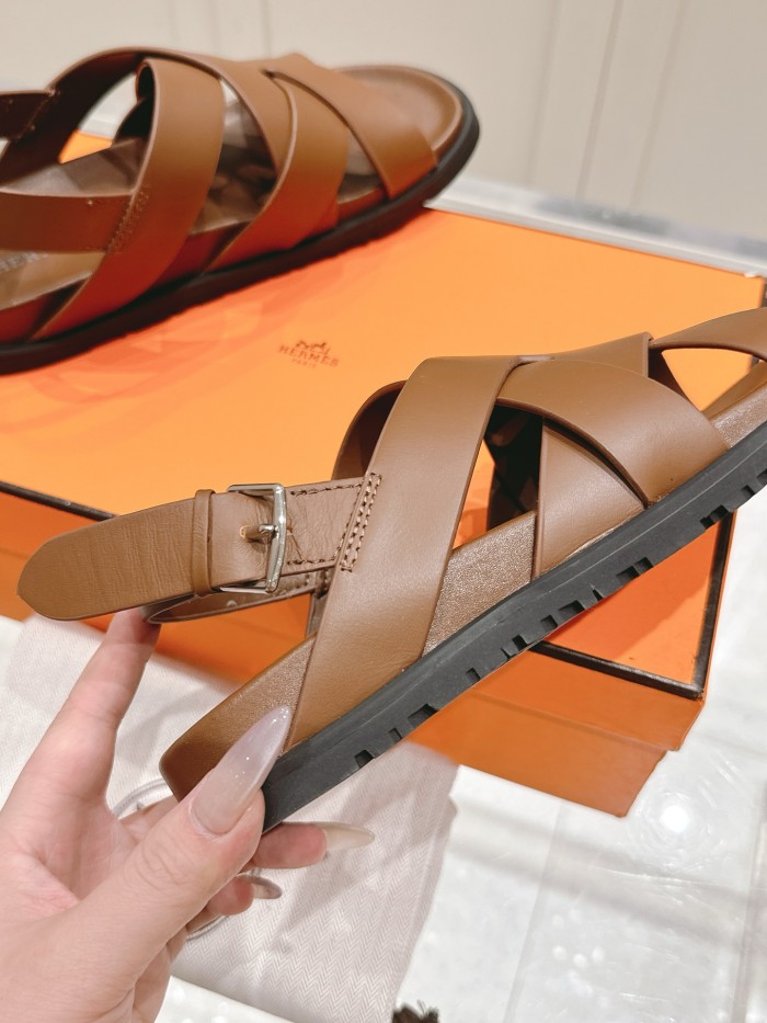 Hermes Mens Shoes Slippers Sandals Casual Fashion Sandals Luxury Brand Kazimir Sandal with Original Box Whatsapp【+1-3239614486】