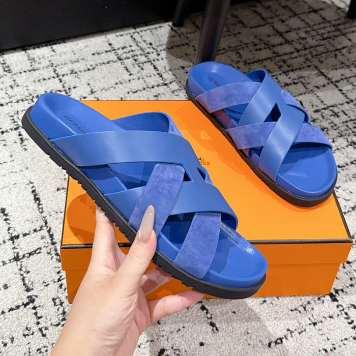 Hermes Mens Shoes Slippers Sandals Casual Fashion Sandals Luxury Brand Kazimir Sandal with Original Box Whatsapp【+1-3239614486】