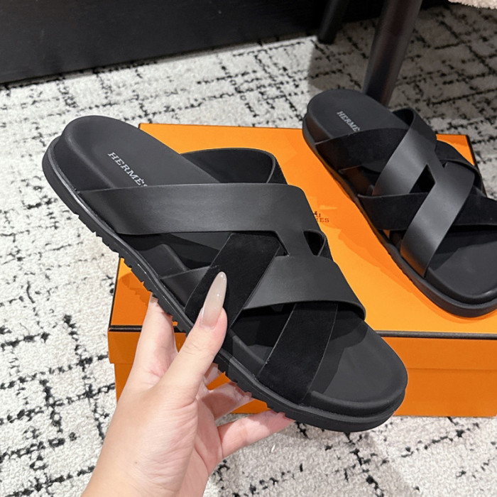 Hermes Mens Shoes Slippers Sandals Casual Fashion Sandals Luxury Brand Kazimir Sandal with Original Box Whatsapp【+1-3239614486】