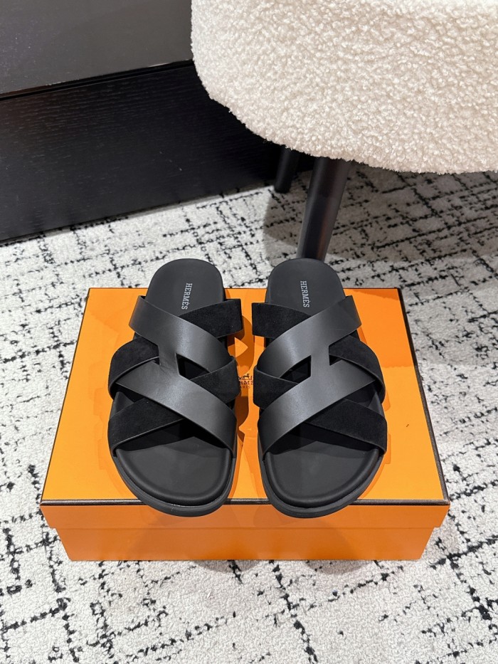Hermes Mens Shoes Slippers Sandals Casual Fashion Sandals Luxury Brand Kazimir Sandal with Original Box Whatsapp【+1-3239614486】