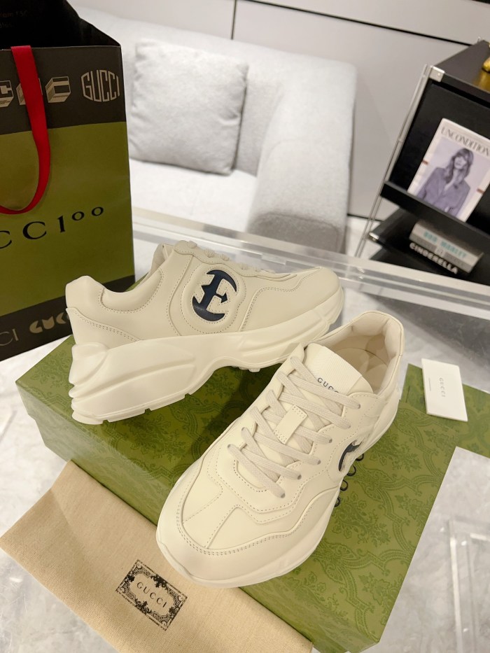 Gucci Mens Shoes Sneakers Luxury Brand Men's GG Rhyton sneaker with Original Box 703810 DRW00 9522