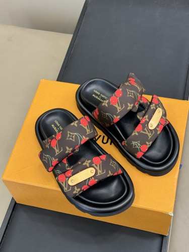 Louis Vuitton Womens Shoes Sandals Slippers Luxury Brand LV x TM Bom Dia Flat Comfort Mule with Original Box Whatsapp 【+1-3239614486】