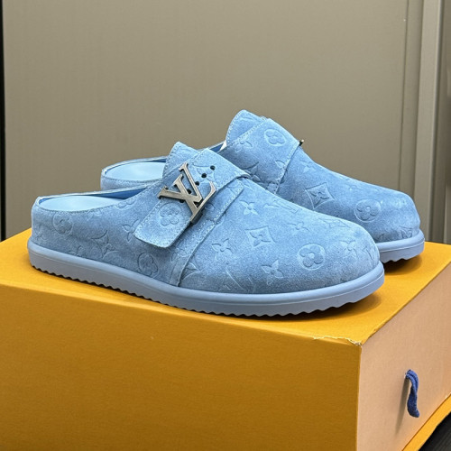 Louis Vuitton Mens Shoes Sandals Slippers Luxury Brand LV Easy Mule 1AHQR3 1AHQQ9 with Original Box Whatsapp 【+1-3239614486】