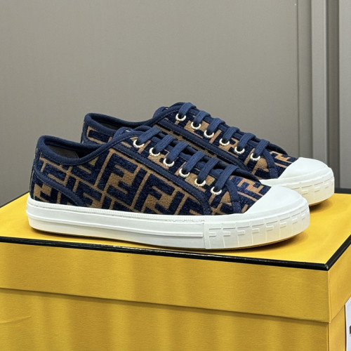 Fendi Womens Mens Unisex Shoes Fashion Sneakers Luxury Brand Domino FF denim low-tops with Original Box whatsapp 【+1-3239614486】