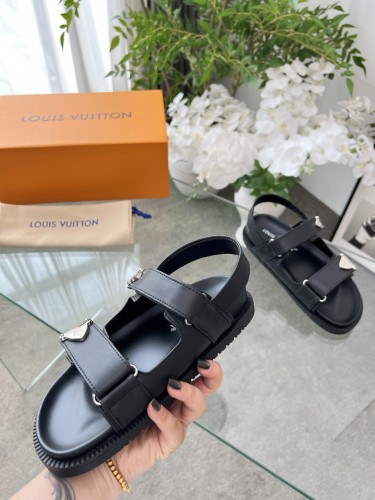 Louis Vuitton Womens Shoes Sandals Luxury Brand 1AHLUF LV Bom Dia Flat Comfort Mule with Original Box Whatsapp 【+1-3239614486】
