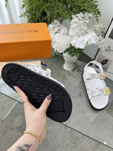 Louis Vuitton Womens Shoes Sandals Luxury Brand 1AHLUF LV Bom Dia Flat Comfort Mule with Original Box Whatsapp 【+1-3239614486】