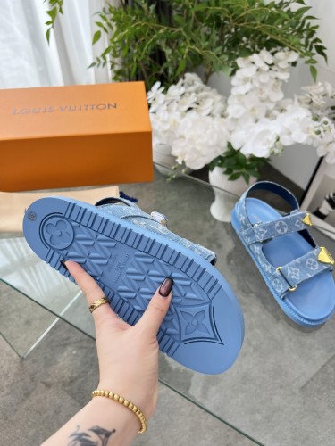 Louis Vuitton Womens Shoes Sandals Luxury Brand 1AHLUF LV Bom Dia Flat Comfort Mule with Original Box Whatsapp 【+1-3239614486】