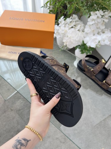 Louis Vuitton Womens Shoes Sandals Luxury Brand 1AHLUF LV Bom Dia Flat Comfort Mule with Original Box Whatsapp 【+1-3239614486】