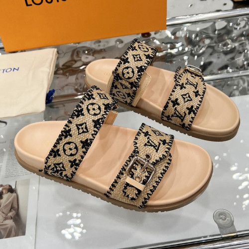 Louis Vuitton Womens Mens Unisex Shoes Sandals Slippers Luxury Brand 1AHLUF LV Bom Dia Flat Comfort Mule with Original Box Whatsapp 【+1-3239614486】