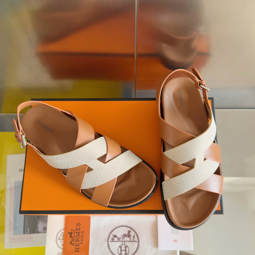 Hermes Mens Shoes Slippers Sandals Casual Fashion Sandals Luxury Brand Kazimir Sandal with Original Box Whatsapp【+1-3239614486】