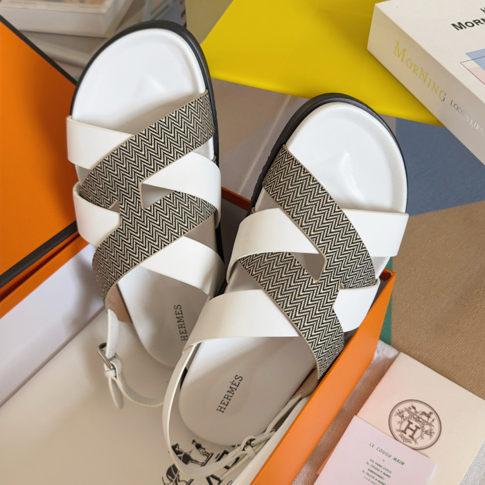 Hermes Mens Shoes Slippers Sandals Casual Fashion Sandals Luxury Brand Kazimir Sandal with Original Box Whatsapp【+1-3239614486】