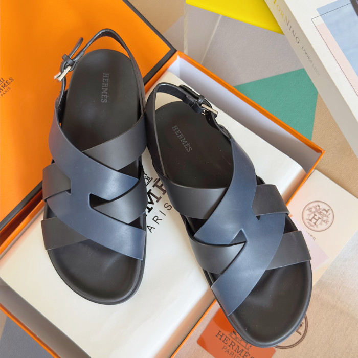 Hermes Mens Shoes Slippers Sandals Casual Fashion Sandals Luxury Brand Kazimir Sandal with Original Box Whatsapp【+1-3239614486】