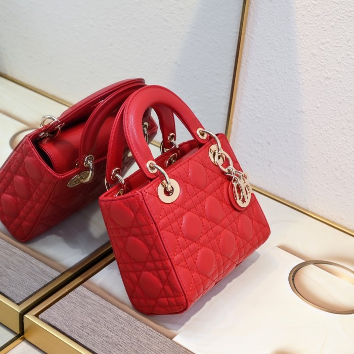 Dior Womens Bags Handbags Luxury Fashion Mini Lady Dior Bag Metallic Silver-Tone Cannage Calfskin with Original Box Whatsapp【+1-3239614486】