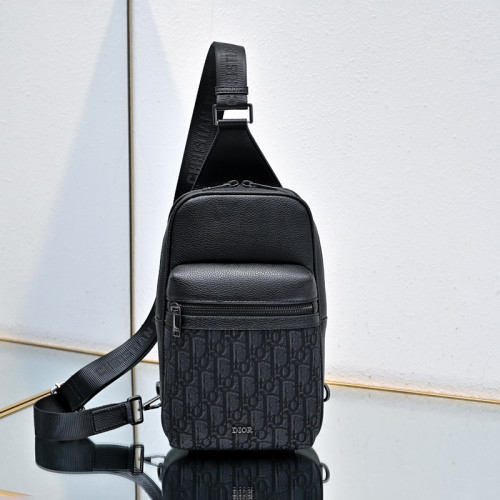 Dior Mens Bags Shoulder Bag Luxury Brand DIOR Rider 2.0 Sling Bag Black Dior Oblique Jacquard and Black Grained Calfskin with Original Box Whatsapp 【+1-3239614486】