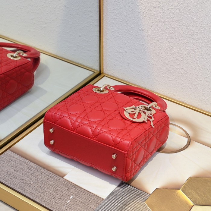 Dior Womens Bags Handbags Luxury Fashion Mini Lady Dior Bag Metallic Silver-Tone Cannage Calfskin with Original Box Whatsapp【+1-3239614486】